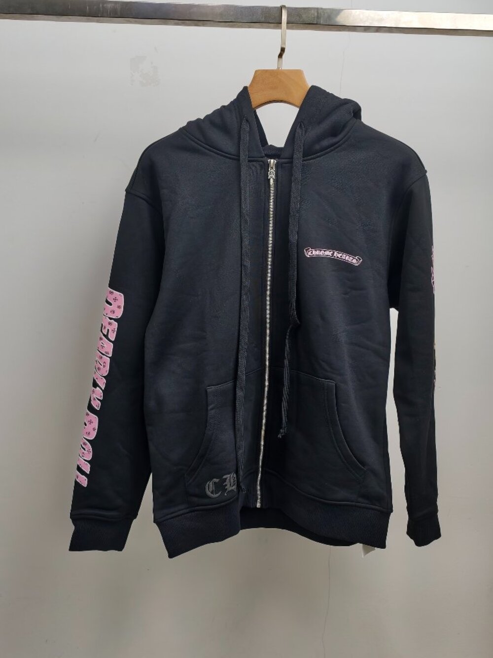 Chrome Hearts Black Pink Anime Graphic Zip Up Hoodie Size M Unisex
